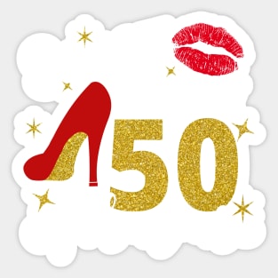 Sassy classy 50 fabulous Sticker
